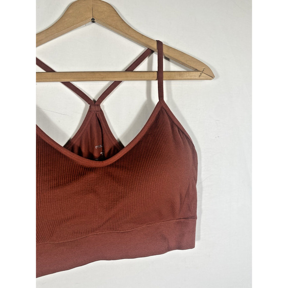 Maurices Bra Size XXL 2X Soft Knit Lightly Padded Rust Orange Brown Athletic - Picture 3 of 7